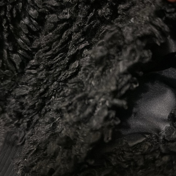 115 ZARA | EUC Women’s Black Sherpa Bomber Jacket - Size M | Faux Fur Full Zip - Picture 15 of 16